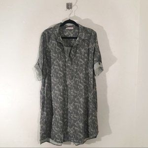 Philosophy Camo Shirt Dress in Brushed Cougar XL